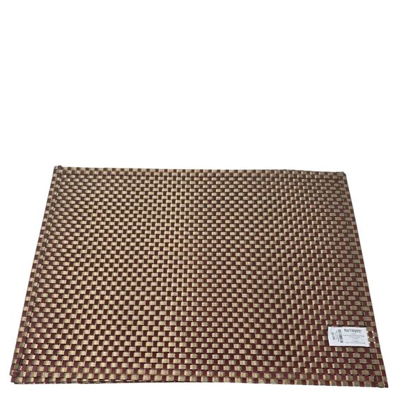 Pier 1 Imports Kitchen Table Burgundy & Gold Weaved Placemats 4 Placemats - Picture 2 of 4